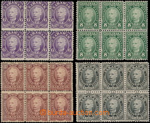177518 - 1895 SG.28-31, Brooke, 2C-8C, complete set in blocks of 6, l