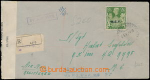 177521 - 1944 BRITISH OCCUPATION  Sass.14, censored Reg airmail lette