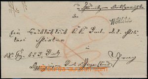 177643 - 1826 ČESKÉ ZEMĚ/ skládaný dopis s řádkovým raz. WOTT