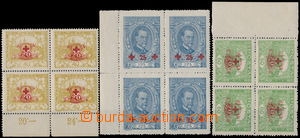 177705 -  Pof.170-172, complete set in/at marginal blocks of four, at