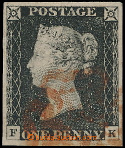 177742 - 1840 SG.2, Penny Black, černá, TD 2, písmena F-K, červen