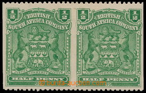 177762 - 1898-1908 SG.75aa, pair Coat of arms 1/2P yellow - green, ve