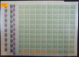 177783 -  Pof.3, 1, 2, comp. 4 pcs of sheets of 100, value 5h light g