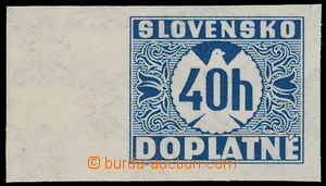 177809 - 1939 Alb.ND5, unissued 40h blue without perf, marginal stmp 