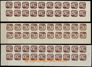 177836 - 1939 Alb.NV20, Novinová 50h hnědá, sestava 3ks 20ti-pás