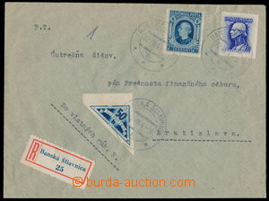 177837 - 1943 Reg letter to own by hand on/for Jewish ústřednu in B