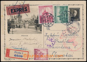 177858 - 1940 CDV67/8, souběžná čs. obrazová mezinárodní dopis