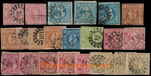 177870 - 1850-62 compilation of 23 stamps, values 1Kr-9Kr, various is