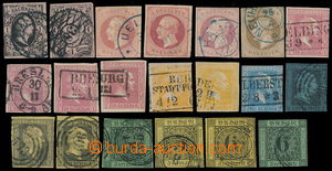 177873 - 1850-70 sestava 20ks klasických známek na kartě A5, obsah