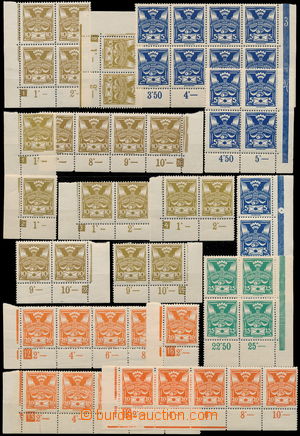 177886 -  Pof.143-149A, selection of 17 pcs of corner stamp., stripe 
