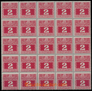 177893 - 1908 POSTAGE-DUE  Mi.35, Large numerals 2H, thin paper, bloc