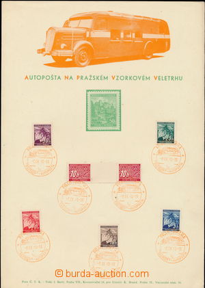 177913 - 1940 nálepní list formátu A4, Autopošta na Pražském vz