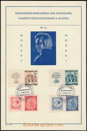 177914 - 1941 first day sheet format A5, Mozart with 2 print PR80 on/