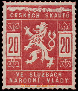 177961 - 1918 Pof.SK2, Skautské20h červená s nedotiskem, bílý vo