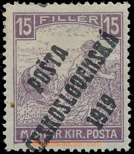 177986 -  Pof.100, Ženci, 15f fialová bílá čísla, I. typ; zk. G