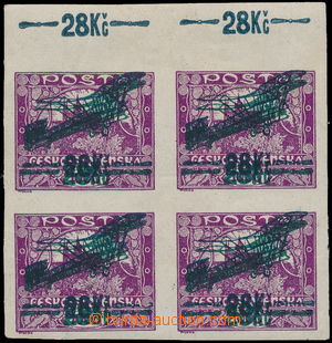 177996 -  Pof.L3 double overprint, I. provisional air mail stmp. 28K