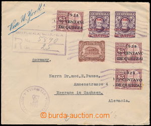 178011 - 1932 Reg letter with multicolor franking of 6 stamps in fron