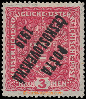 178018 -  Pof.49IIb Pp, Znak 3K červená, žilkovaný papír, převr