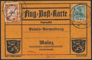 178062 - 1912 předtištěný oranžový letecký lístek pošty na R