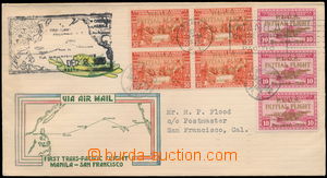 178080 - 1935 airmail letter to USA, first flight MANILA - SAN FRANCI