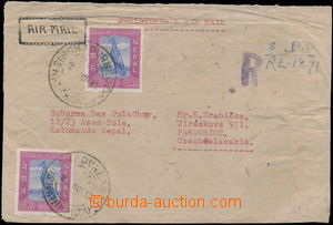 178082 - 1962 Reg and airmail letter to Czechoslovakia, with Mi.127(2