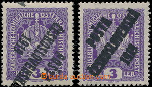 178103 -  Pof.33Pp + 33Pd, Crown 3h violet, 1x inverted overprint ** 