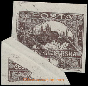 178104 -  Pof.1, 1h brown with expressive paper crease; R lower cut, 