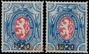 178107 - 1919 Pof.PP6, Dobročinné - Lvíček 1R, 2ks - I. a II typ 
