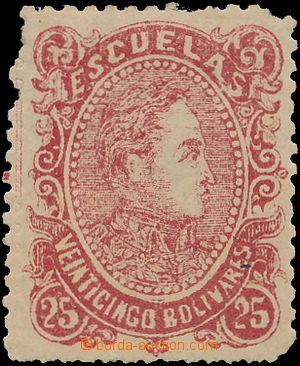 178115 - 1880 Sc.67, Bolívar 25B růžovo červená, původní lep, 