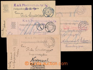 178176 - 1914-1915 5 KL polní pošty z Krakova do Švýcarska, vše 
