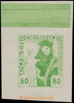 178216 - 1920 PLATE PROOF  Hussite-issue 80h light green, imperforate