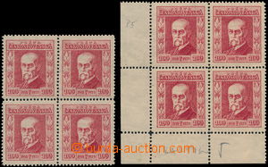 178251 - 1923 Pof.177, Jubilejní 100h červená, rohový 4-blok s pr