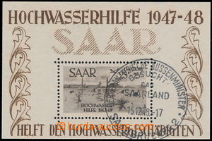 178253 - 1948 Mi.Bl.2, aršík Povodňová pomoc s PR, atest Hoffamnn