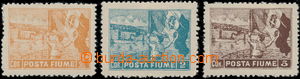 178261 - 1919 Sass.58/II, 59/II, 61/II, unissued stamps, values 1c, 2