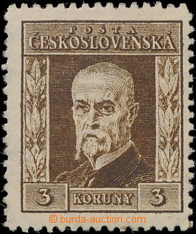 178386 - 1925 Pof.192A, Gravure 3CZK brown with wmk P1, exp. Vrba, c.