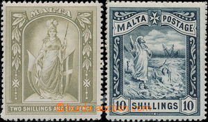 178410 - 1899-1901 SG.34-35, Alegorie 2Sh6P a 10Sh; koncové hodnoty,