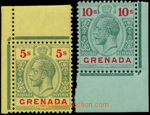 178438 - 1913-22 SG.100-101, Edvard VII. 5Sh + 10Sh, rohové kusy; sv