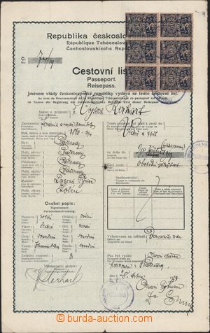 178458 - 1919 Cestovní list republiky Československé, vydáno v Po