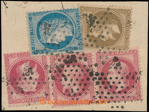 178460 - 1871 cut square with mixed franking of Napoleon III. 30C+80C