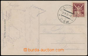 178509 - 1921 RACHOVO  pohlenice vyfr. zn. OR 40h s jednojazyčným D