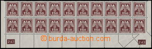 178517 - 1943 Pof.SL20, 1,50K hnědá, II. vydání, dolní 20-pás s