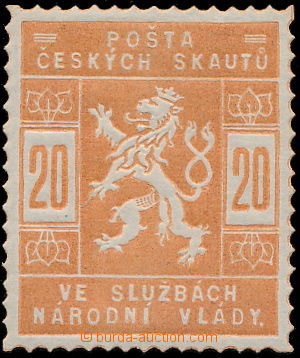 178530 - 1918 PLATE PROOF  SK2, Scout 20h, plate proof in žlutooran