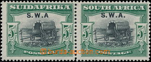 178549 - 1927 SG.66ba, pair of Boer wagon 5Sh black /green SUIDAFRIKA