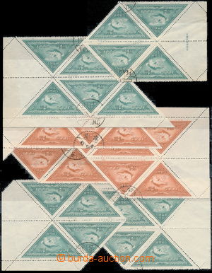 178561 - 1951 Mi.113II, 114II, 53 pcs of triangual stamps World peace