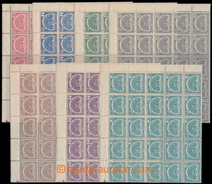 178578 - 1946 SG.T1-T7, corner block-of-25 telegraph stamps Peacock 1