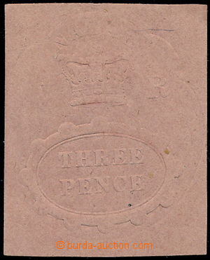 178586 - 1857-61 SG4, Crown - NATAL V R, 3P pink, embossed local prin