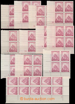 178607 - 1939-42 Pof.31, Towns 1 Koruna red, selection of L bottom co