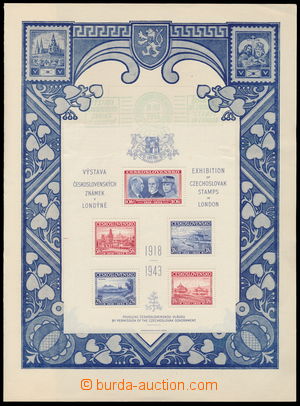 178612 - 1943 Exilové vydání, AS1, Londýnský aršík, 1x se zele