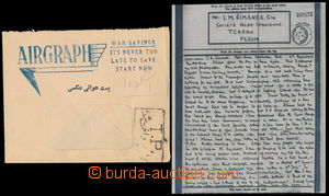 178615 - 1943 Airgraph - zaslaný do Teheránu na fy. Škoda, včetn