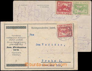 178666 - 1919 ROKYTNITZ - DAUDLEB 3454/ 9.I.19 and ROŽNAU - KRASNA 4